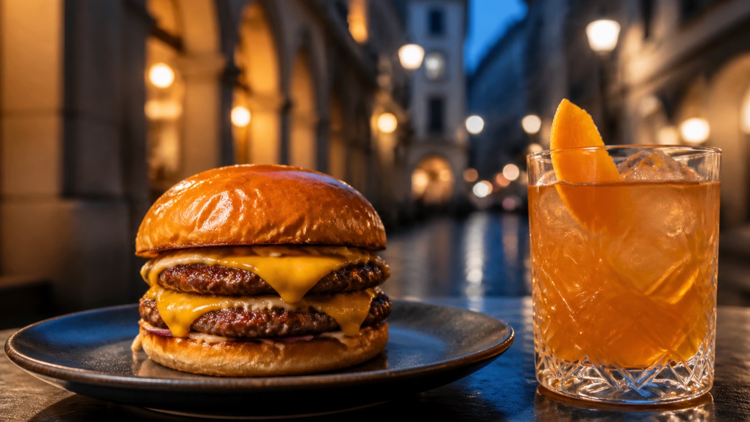 Smash burger en soirée autour de la rue Royale à Annecy